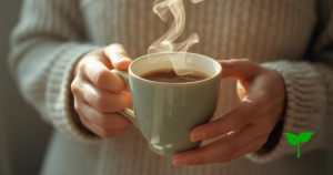 柔らかな朝の光の中でコーヒーを淹れるシーン