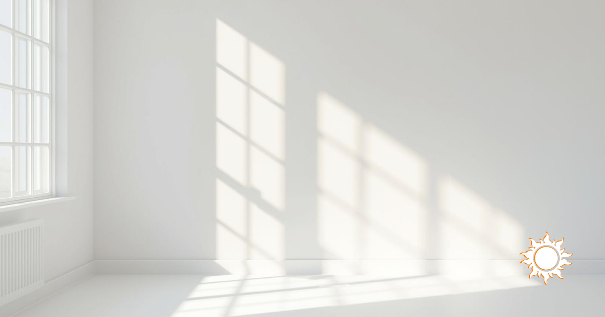 朝の柔らかな自然光が差し込む窓辺。余白を大きく、静かで信頼感のあるミニマル構図。